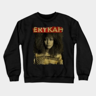 TEXTURE ART- Erykah Badu - RETRO STYLE Crewneck Sweatshirt